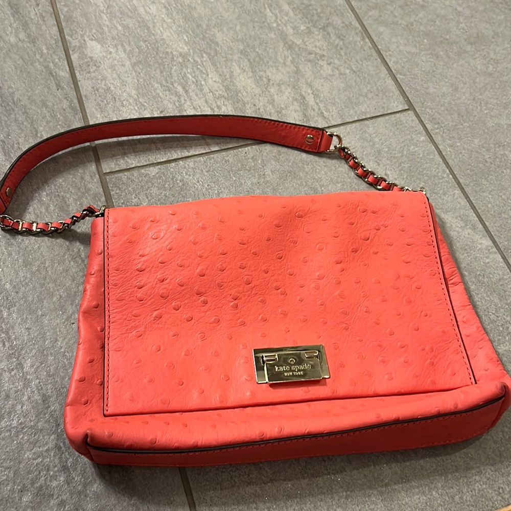 Kate Spade coral purse with chain